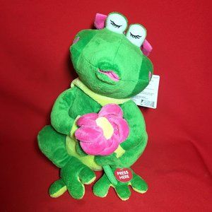 Cuddle Barn Kiss Me Cutie Frog Plush Singing Kiss Me